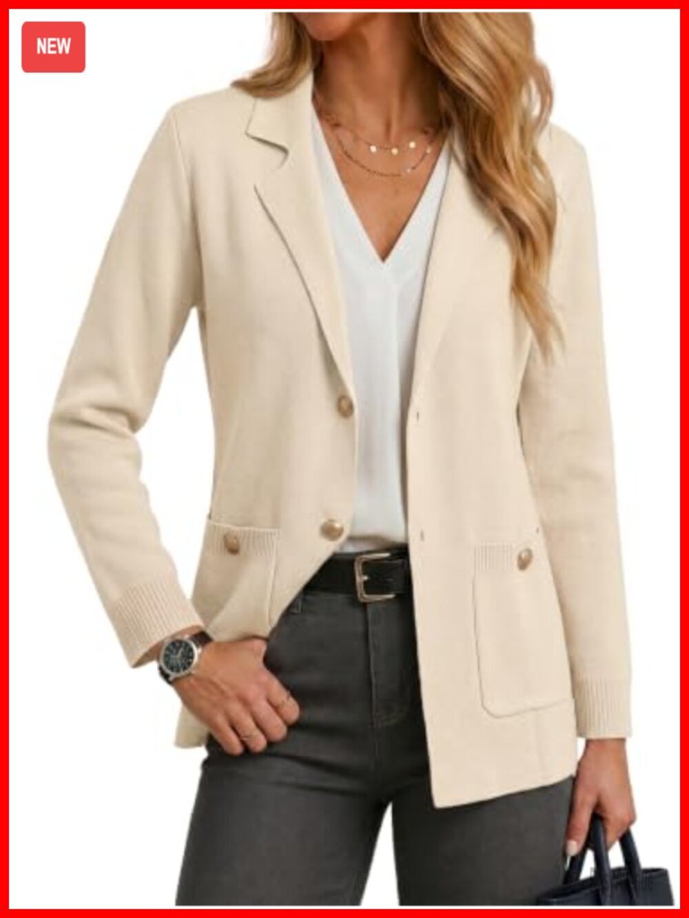 Womens Sweater Blazer Open Front Long Sleeve Cardigan Business Casual Work